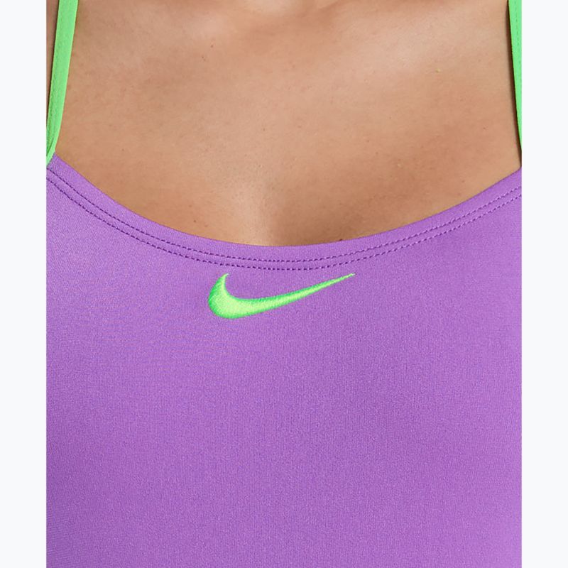 Women's one-piece swimsuit Nike Hydrastrong Logo Graphic T-Back bright violet 4