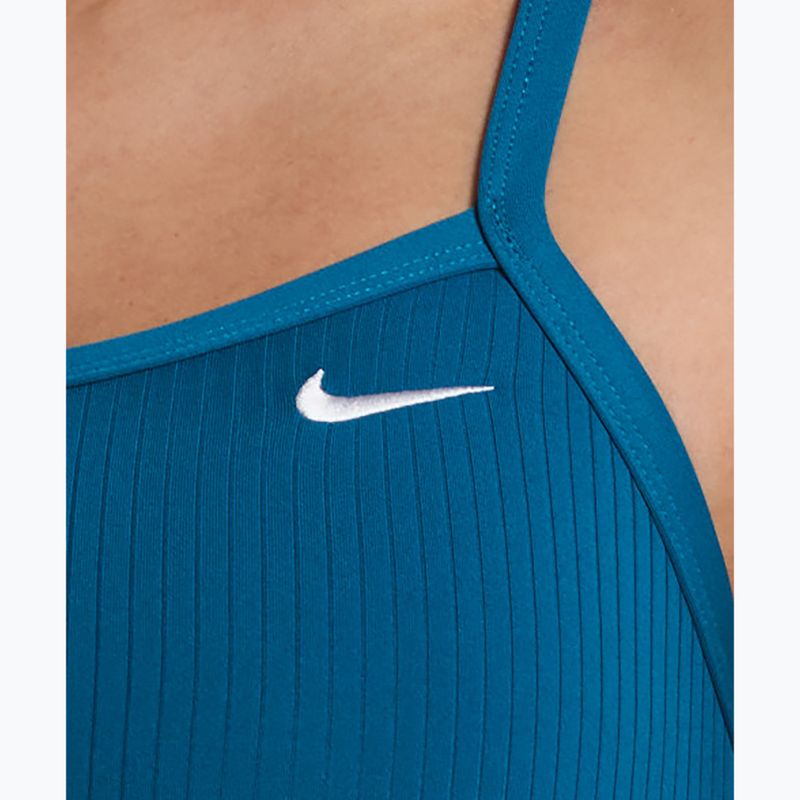 Women's one-piece swimsuit Nike Solid Racerback green abyss 4