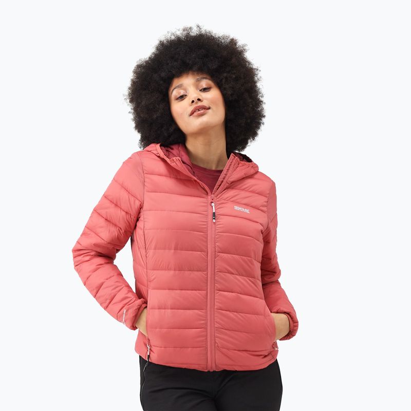 Women's down jacket REGATTA Hooded Marizion mineral red/rumba red