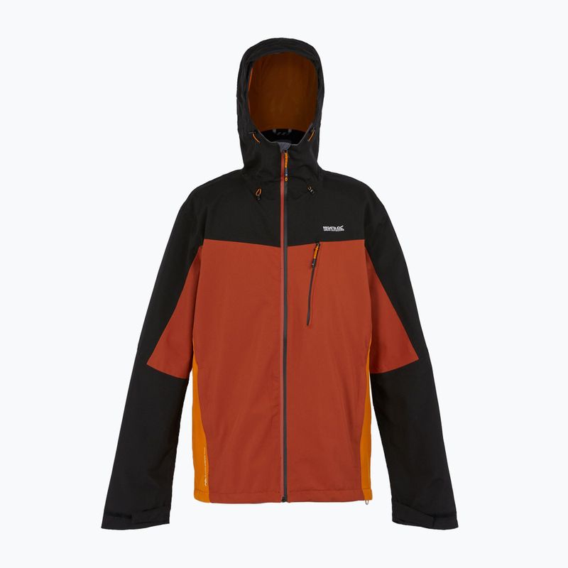 Men's REGATTA Birchdale red ochre/black rain jacket 8