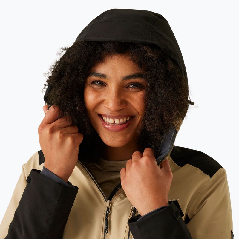 Women's rain jacket REGATTA Kelora black/warm taupe 4