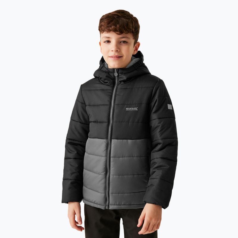 Children's down jacket REGATTA LoftHouse VIII black/sealgr