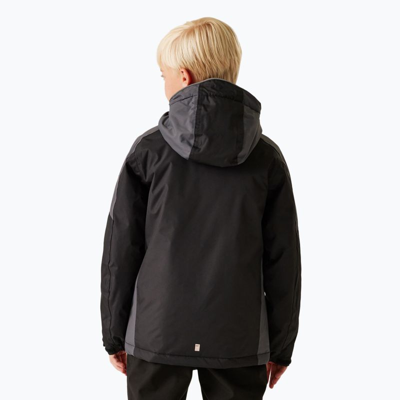 Children's rain jacket REGATTA Hurdle V black/sealgr 3