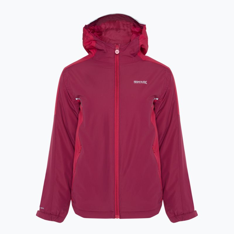 Children's REGATTA Hurdle V berry pink/pink potion rain jacket