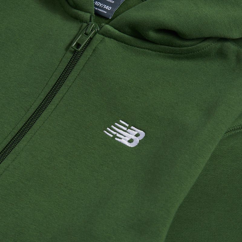 Children's sweatshirt New Balance Brush Back Small Logo Full Zip Hoodie dark alpine green 3