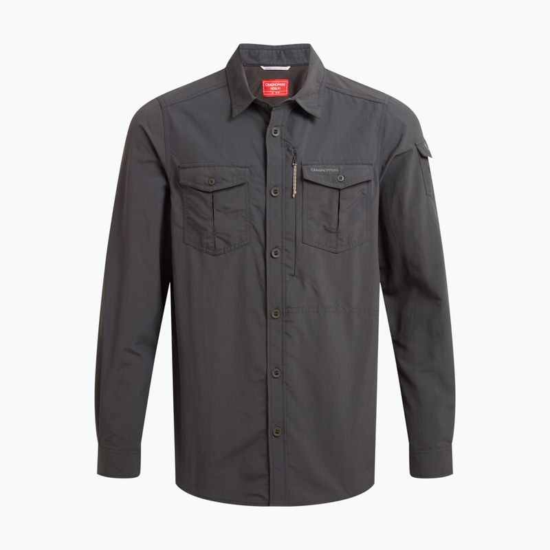 Men's shirt Craghoppers NosiLife Adventure Long Sleeved Shirt III black pepper 8