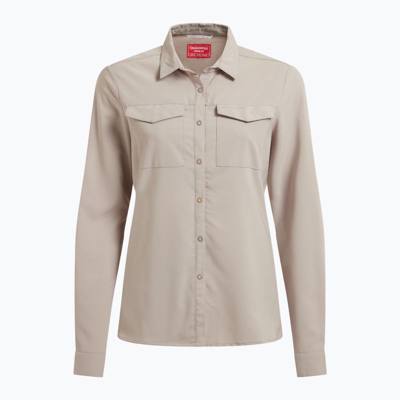 Women's Craghoppers NosiLife Pro Long Sleeved Shirt III soft mushroom trekking shirt