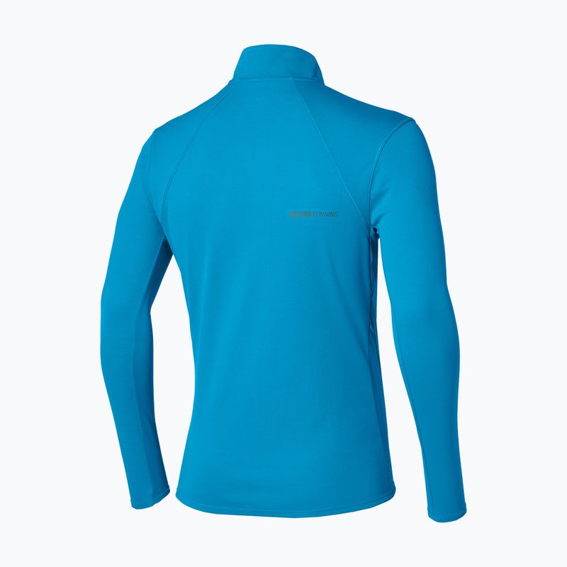 Men's running longsleeve Mizuno Tech Thermal Charge Breath Thermo Half Zip Long Sleeve Tee blue jewel 2
