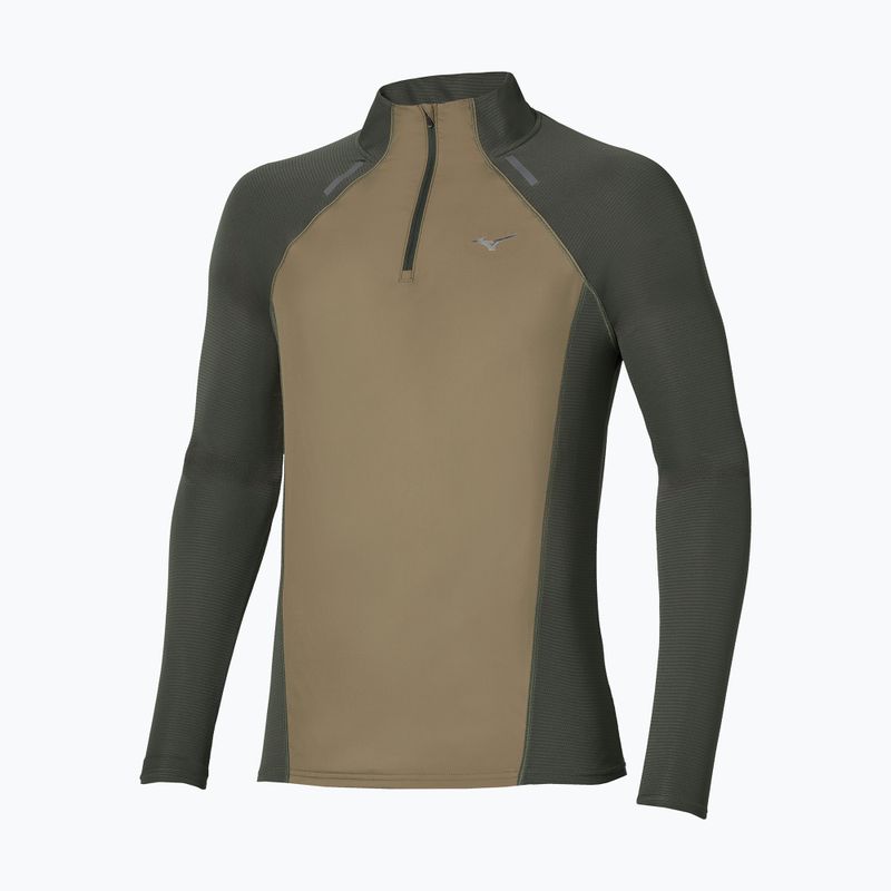 Men's running longsleeve Mizuno Active Dryaeroflow Hybrid Long Sleeve Top Forest Night