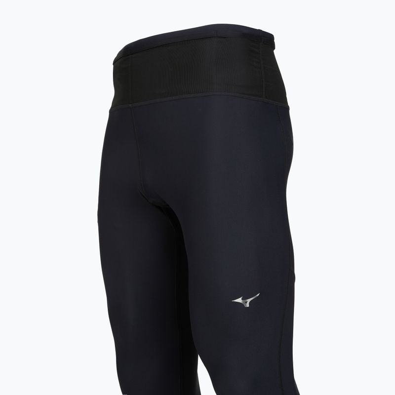 Men's running leggings Mizuno multi pocket long tight Black 3