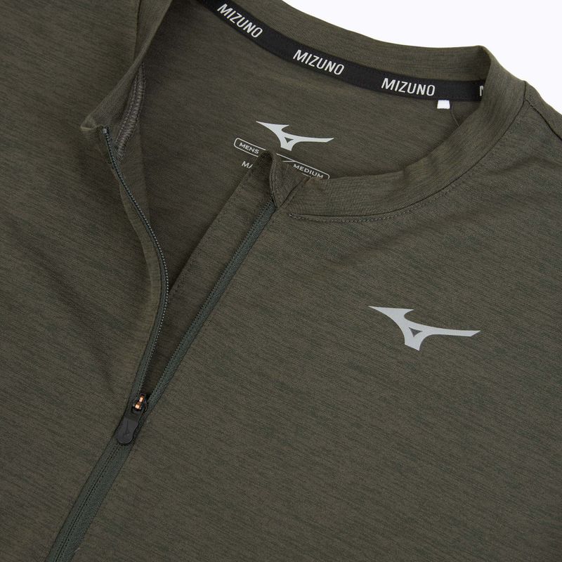 Men's running sweatshirt Mizuno Core Impulse Half Zip Long Sleeve Tee forest night 3
