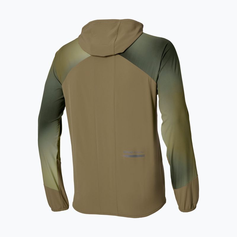 Men's running jacket Mizuno Active Alpha Hooded Jacket martini olive 2