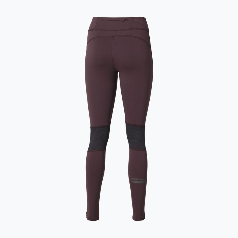Women's running leggings Mizuno Active Warmalite Long Tight raisin 2
