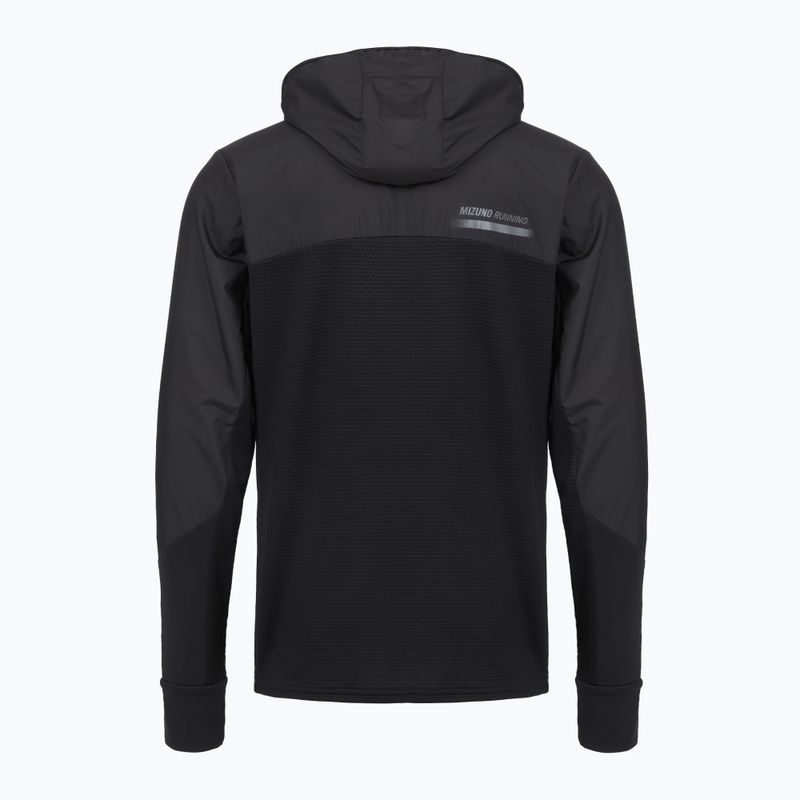 Men's running jacket Mizuno Active Warmalite Hybrid Full Zip Hooded Long Sleeve Top black 2
