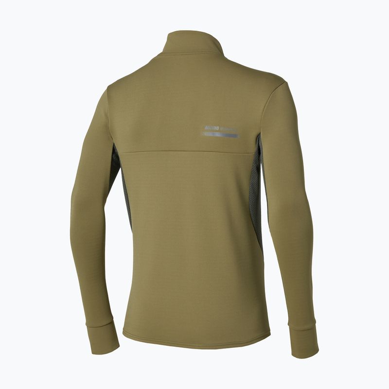 Men's running sweatshirt Mizuno Active Warmalite Half Zip Long Sleeve Top martini olive 2