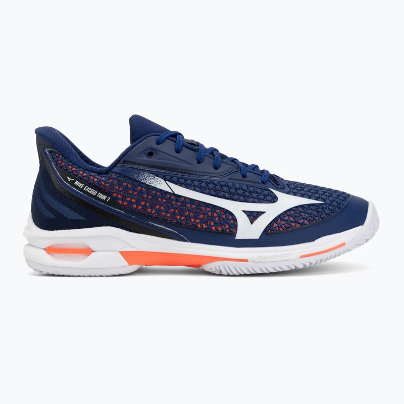 Men's tennis shoes Mizuno Wave Exceed Tour 7 CC beacon blue/white/lava orange 2