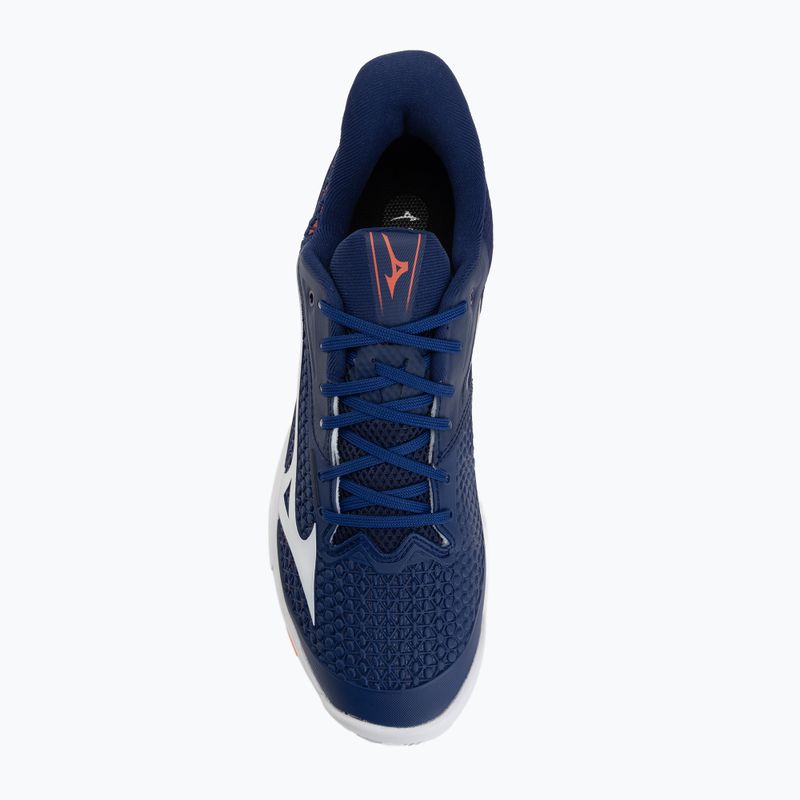 Men's tennis shoes Mizuno Wave Exceed Tour 7 CC beacon blue/white/lava orange 5