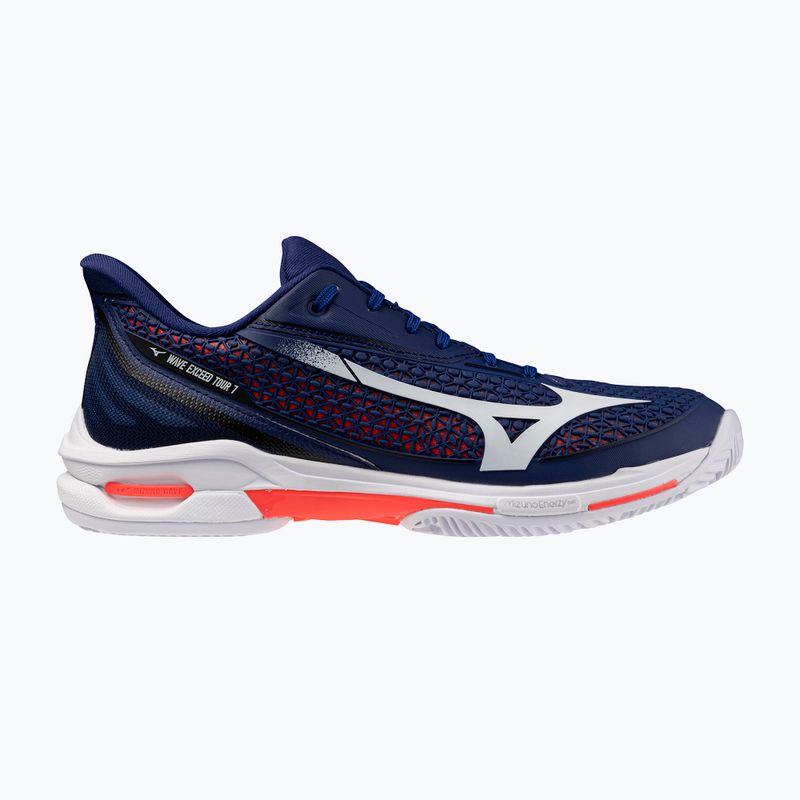 Men's tennis shoes Mizuno Wave Exceed Tour 7 CC beacon blue/white/lava orange 8
