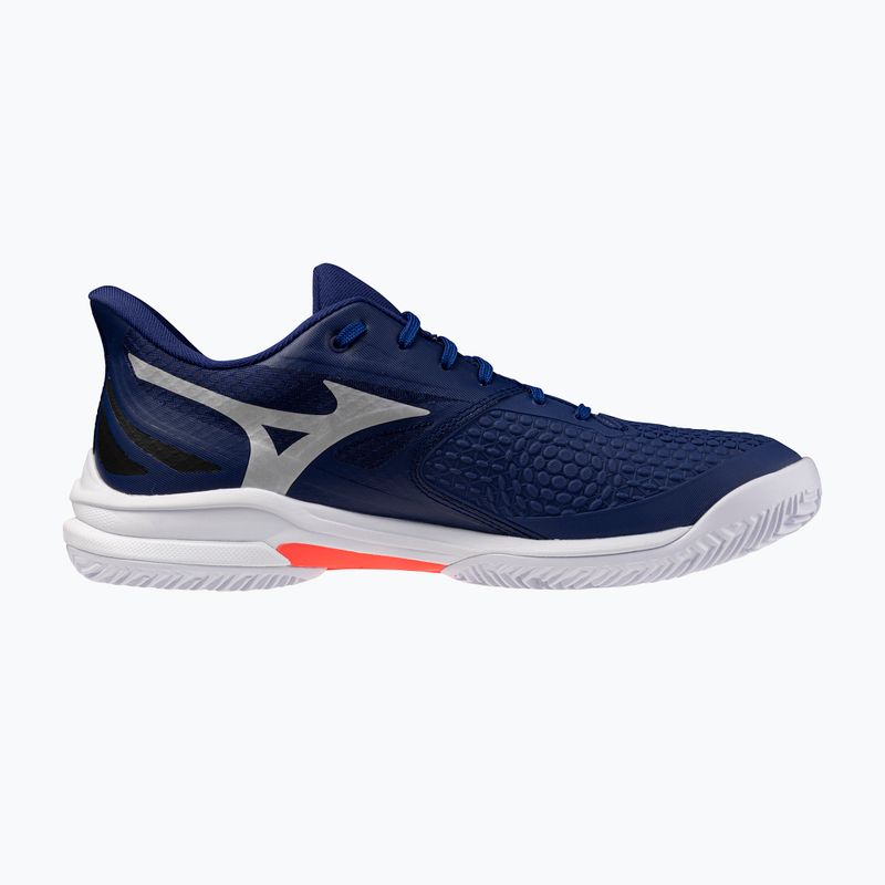 Men's tennis shoes Mizuno Wave Exceed Tour 7 CC beacon blue/white/lava orange 9