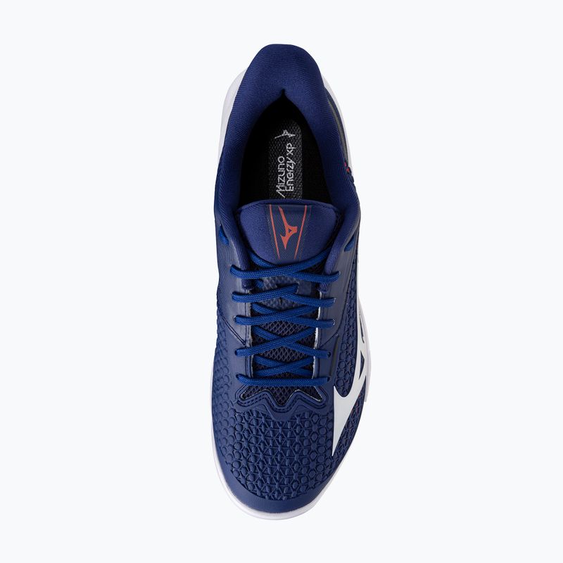 Men's tennis shoes Mizuno Wave Exceed Tour 7 CC beacon blue/white/lava orange 12