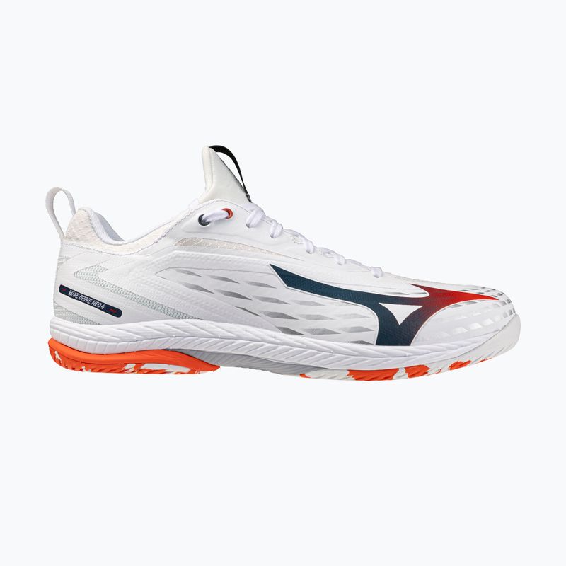 Men's tennis shoes Mizuno Wave Drive Neo 4 white/insignia blue/orange 3