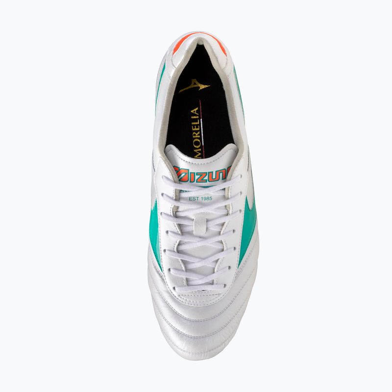 Football boots Mizuno Morelia II Elite FG white/arcadia/lava orange 5