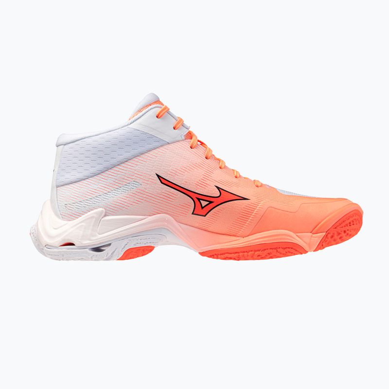 Volleyball shoes Mizuno Wave Lightning Elite Mid Flamingo Coral/Lava Orange/White 2