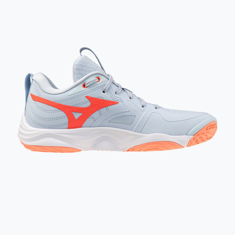 Women's volleyball shoes Mizuno Wave Momentum Elite blue finch/white/lava orange 2
