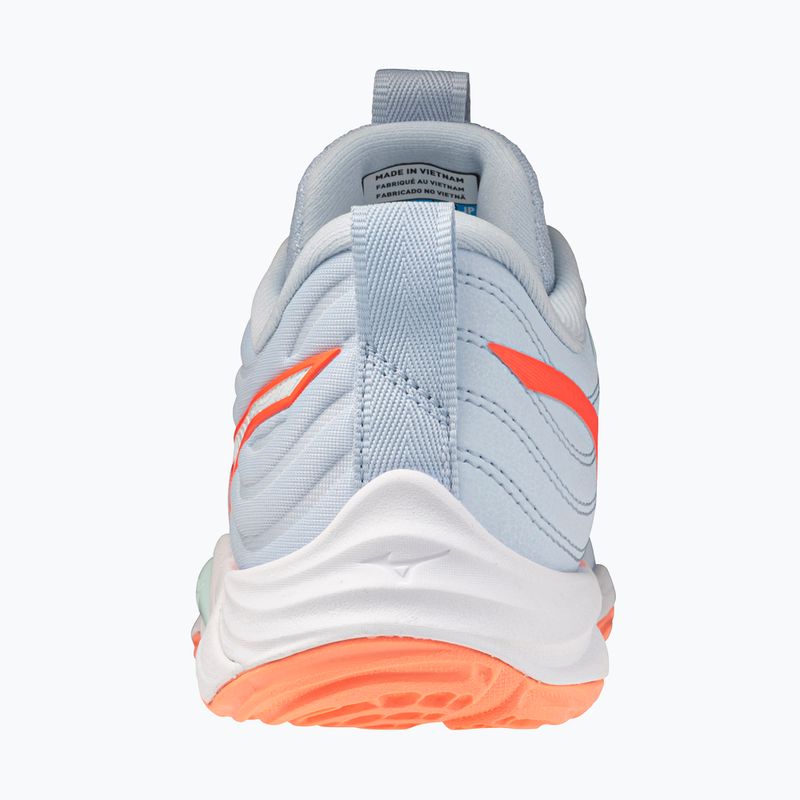 Women's volleyball shoes Mizuno Wave Momentum Elite blue finch/white/lava orange 3