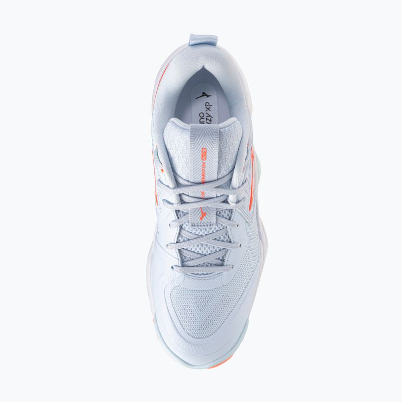 Women's volleyball shoes Mizuno Wave Momentum Elite blue finch/white/lava orange 5