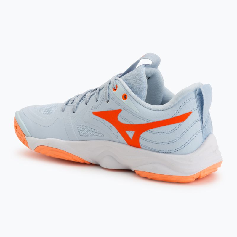 Women's volleyball shoes Mizuno Wave Momentum Elite blue finch/white/lava orange 3
