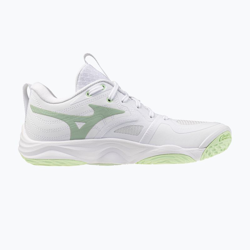 Women's volleyball shoes Mizuno Wave Momentum Elite white/balsam green/ambrosia 2