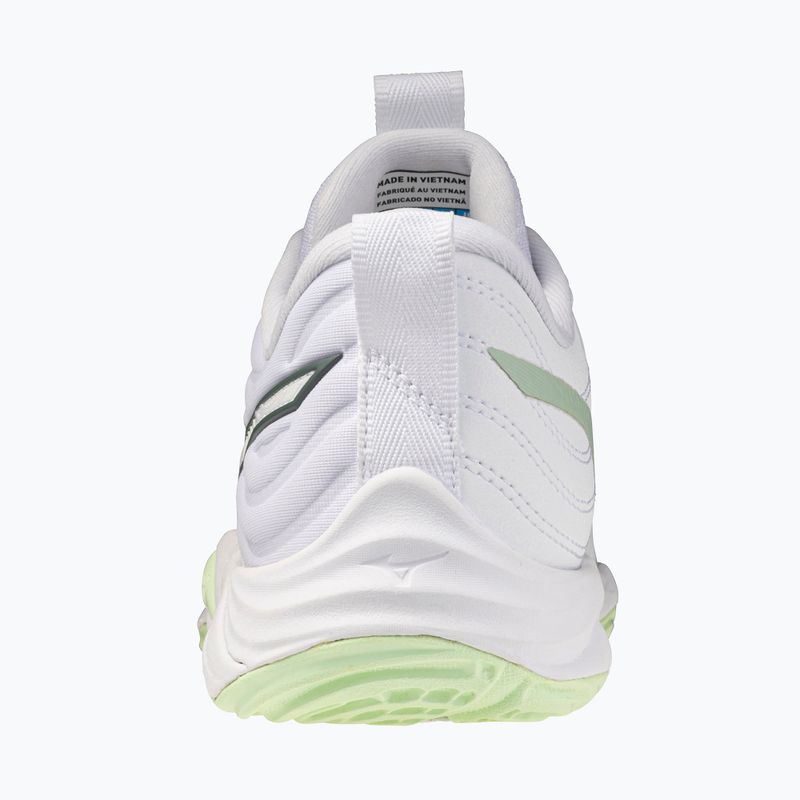 Women's volleyball shoes Mizuno Wave Momentum Elite white/balsam green/ambrosia 3