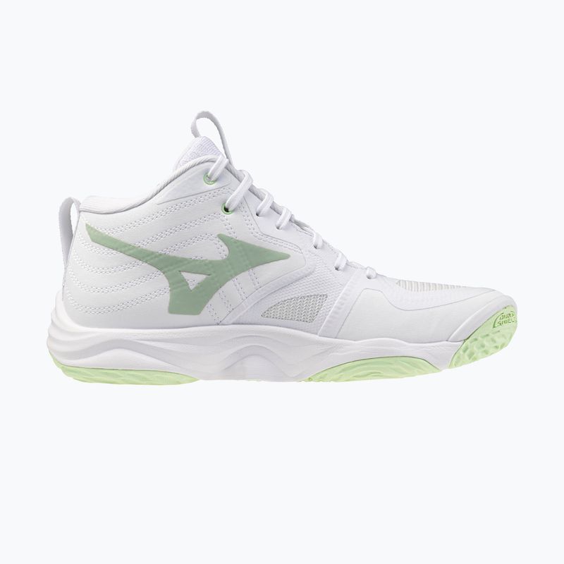 Women's volleyball shoes Mizuno Wave Momentum Elite Mid white/balsam green/ambrosia 2