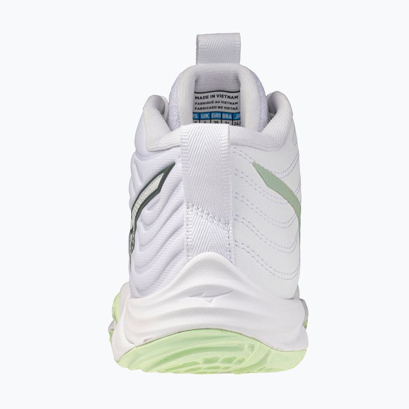 Women's volleyball shoes Mizuno Wave Momentum Elite Mid white/balsam green/ambrosia 3