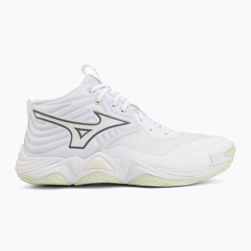 Women's volleyball shoes Mizuno Wave Momentum Elite Mid white/balsam green/ambrosia 2