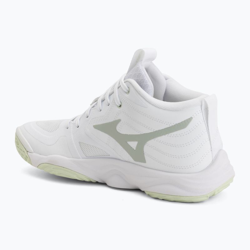 Women's volleyball shoes Mizuno Wave Momentum Elite Mid white/balsam green/ambrosia 3