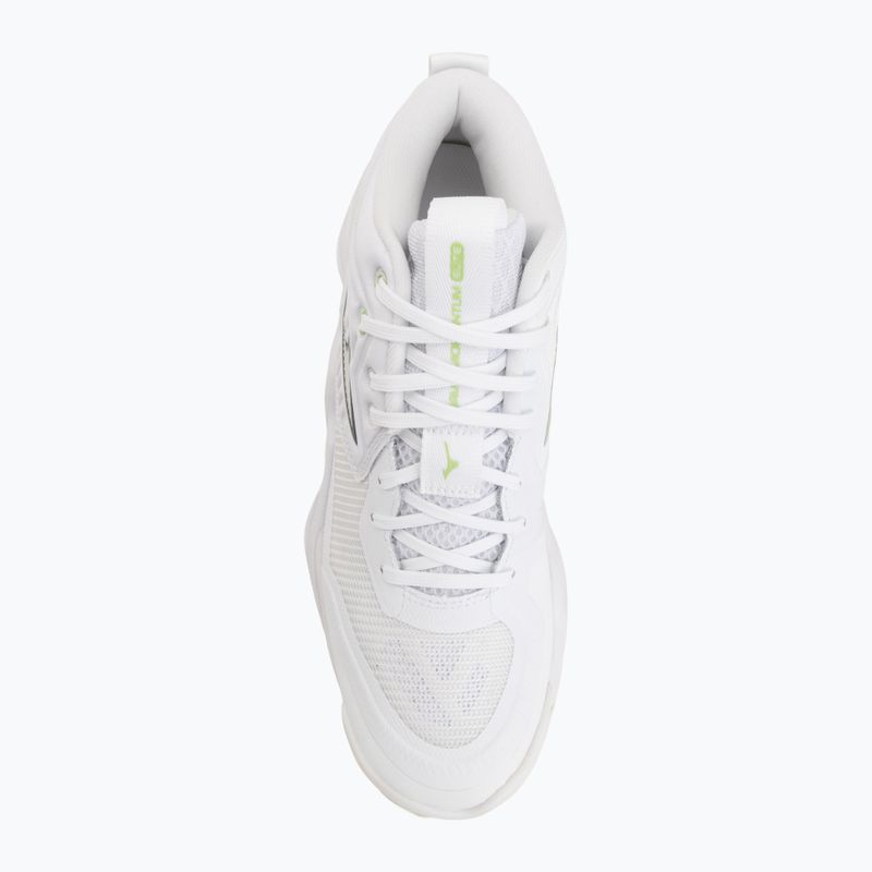 Women's volleyball shoes Mizuno Wave Momentum Elite Mid white/balsam green/ambrosia 5