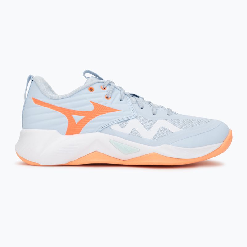 Women's volleyball shoes Mizuno Wave Momentum Pro blue finch/lava orange/flamingo coral 2