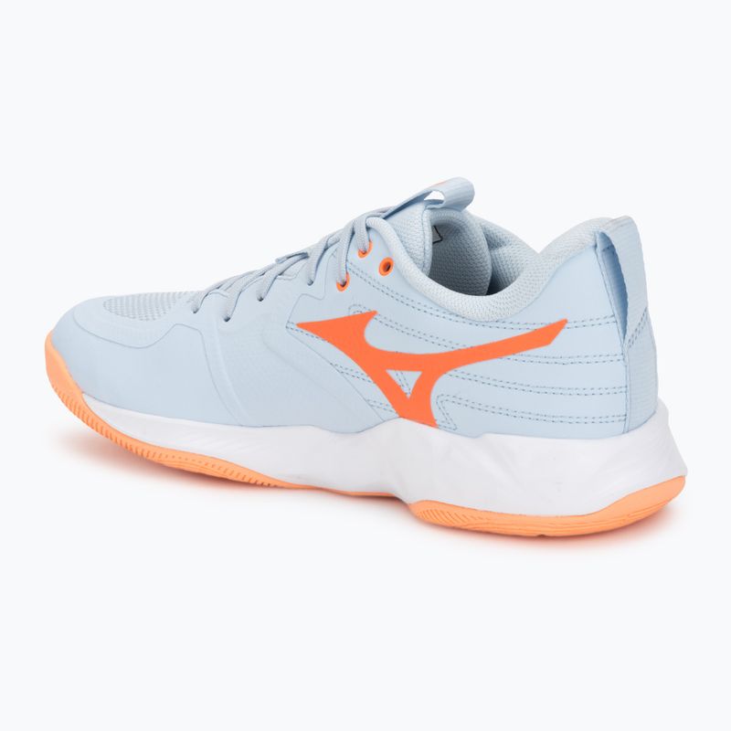Women's volleyball shoes Mizuno Wave Momentum Pro blue finch/lava orange/flamingo coral 3