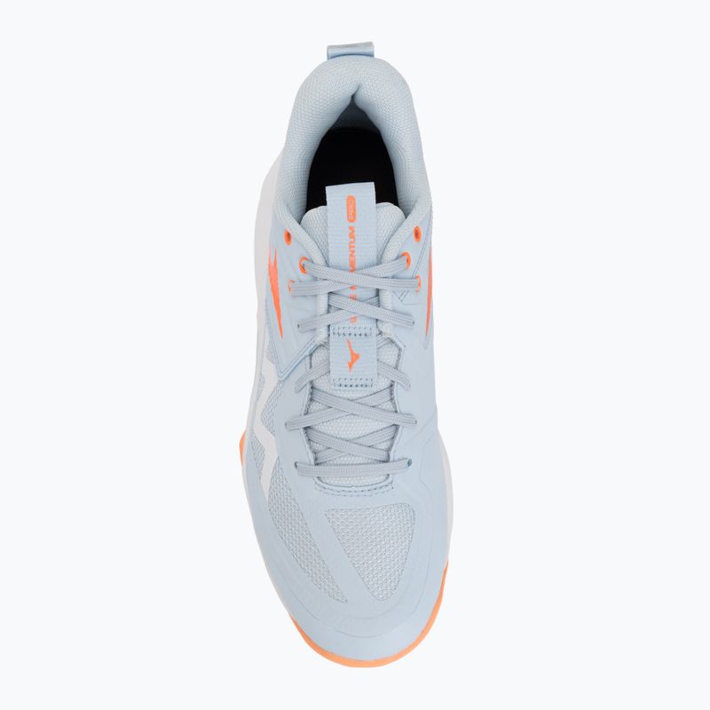 Women's volleyball shoes Mizuno Wave Momentum Pro blue finch/lava orange/flamingo coral 5