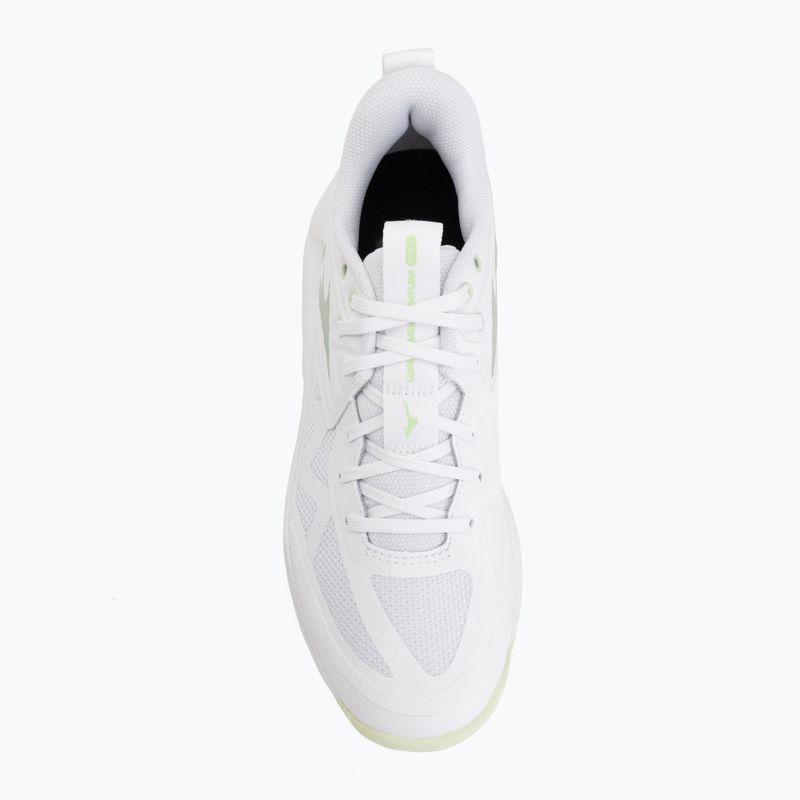 Women's volleyball shoes Mizuno Wave Momentum Pro white/aqua gray/ambrosia 5