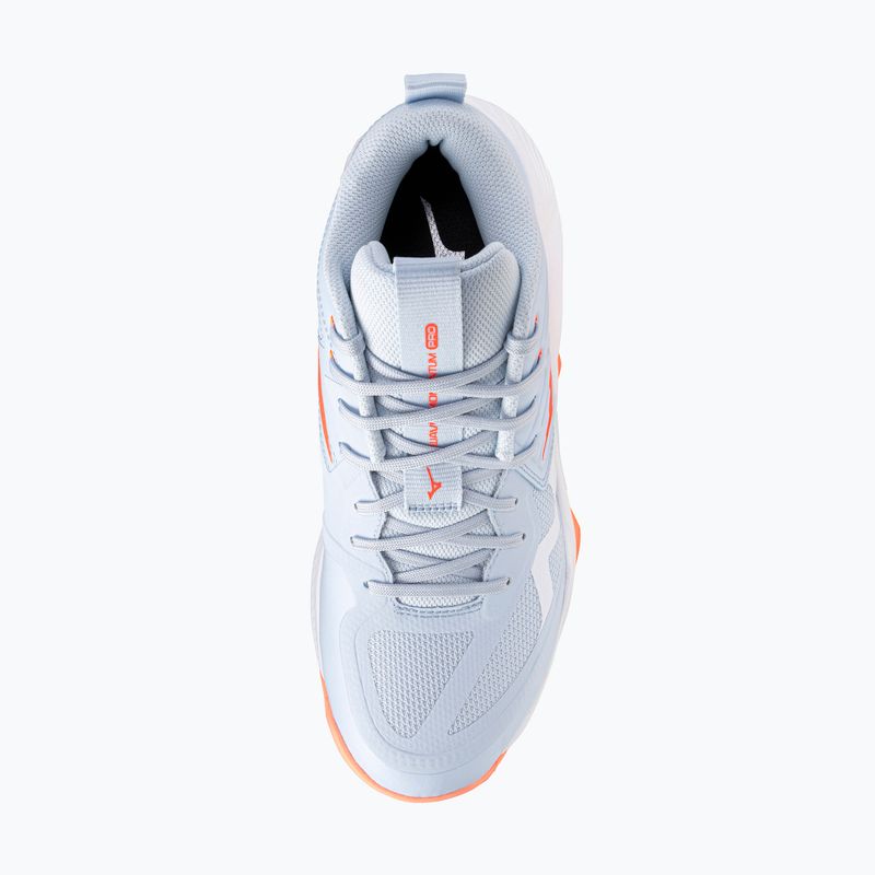 Women's volleyball shoes Mizuno Wave Momentum Pro Mid blue finch/lava orange/flamingo coral 5