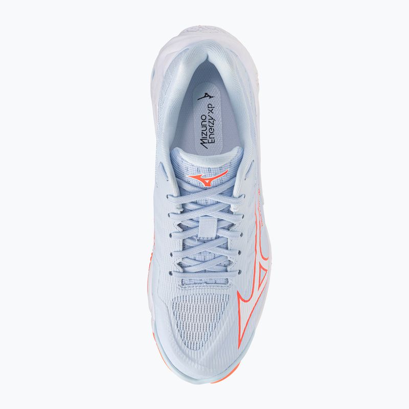 Women's volleyball shoes Mizuno Wave Lightning Elite blue finch/white/lava orange 5