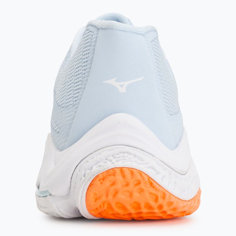 Women's volleyball shoes Mizuno Wave Lightning Elite blue finch/white/lava orange 6