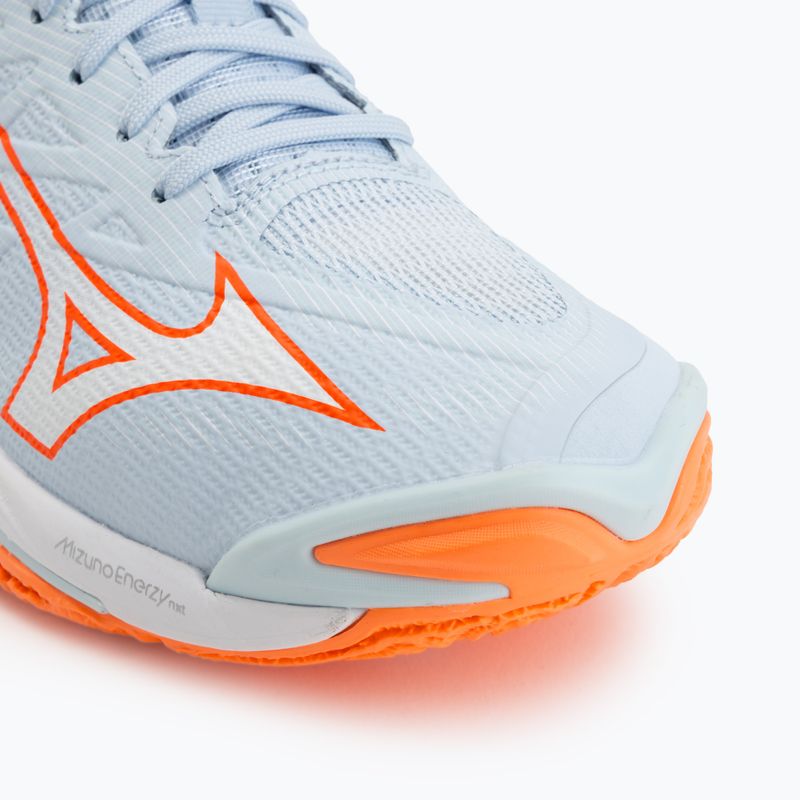 Women's volleyball shoes Mizuno Wave Lightning Elite blue finch/white/lava orange 7