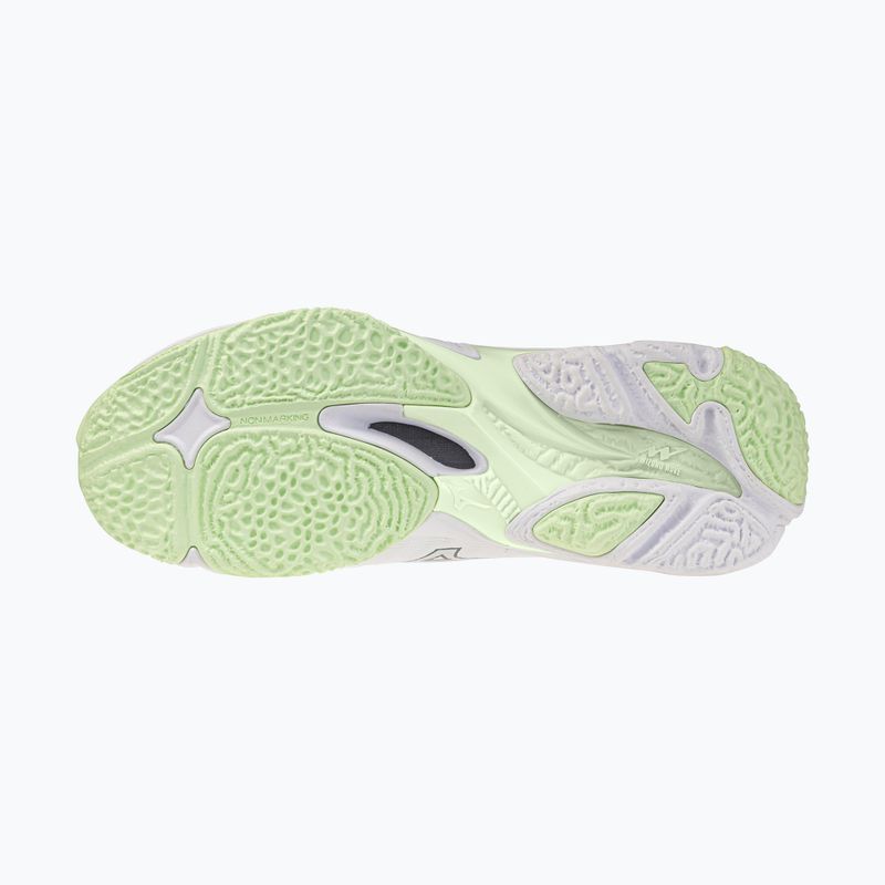 Women's volleyball shoes Mizuno Wave Lightning Elite white/balsam green/ambrosia 4