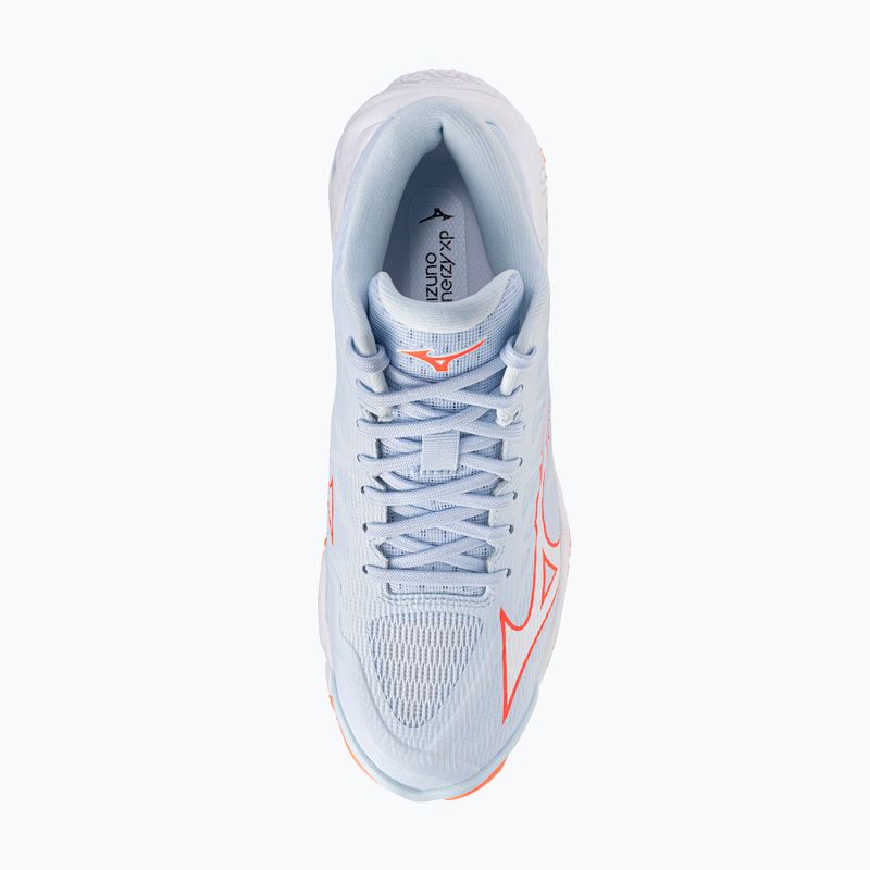Women's volleyball shoes Mizuno Wave Lightning Elite Mid blue finch/whitelava orange 5