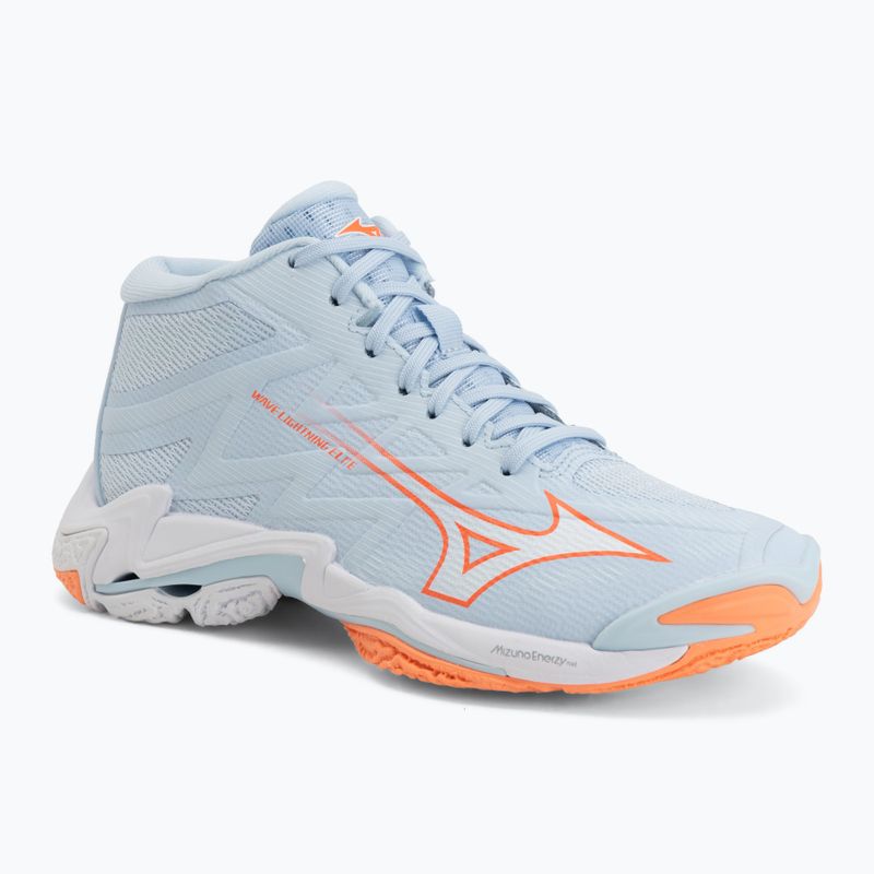 Women's volleyball shoes Mizuno Wave Lightning Elite Mid blue finch/whitelava orange