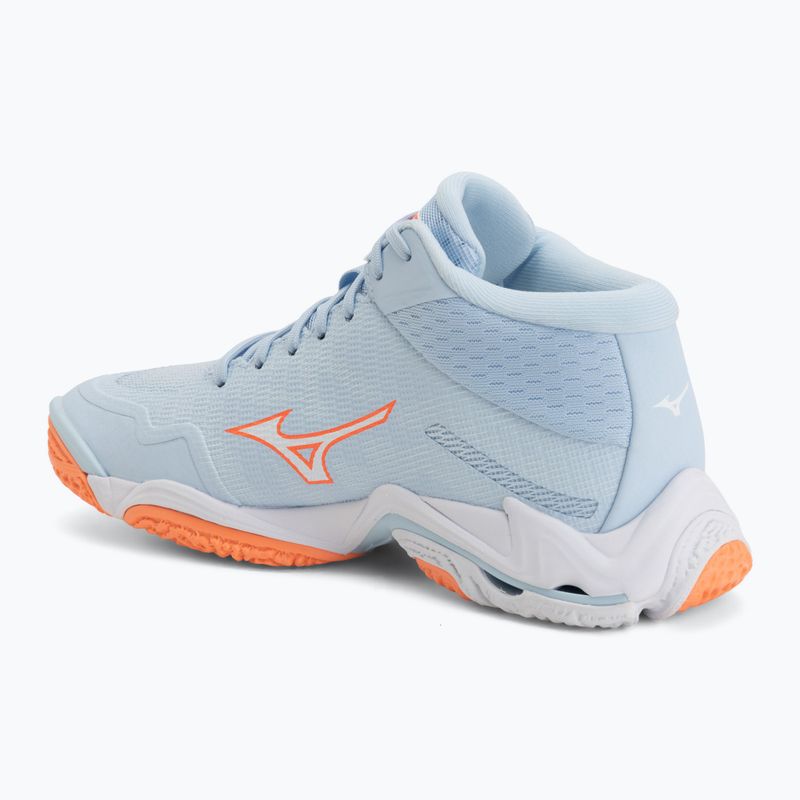 Women's volleyball shoes Mizuno Wave Lightning Elite Mid blue finch/whitelava orange 3